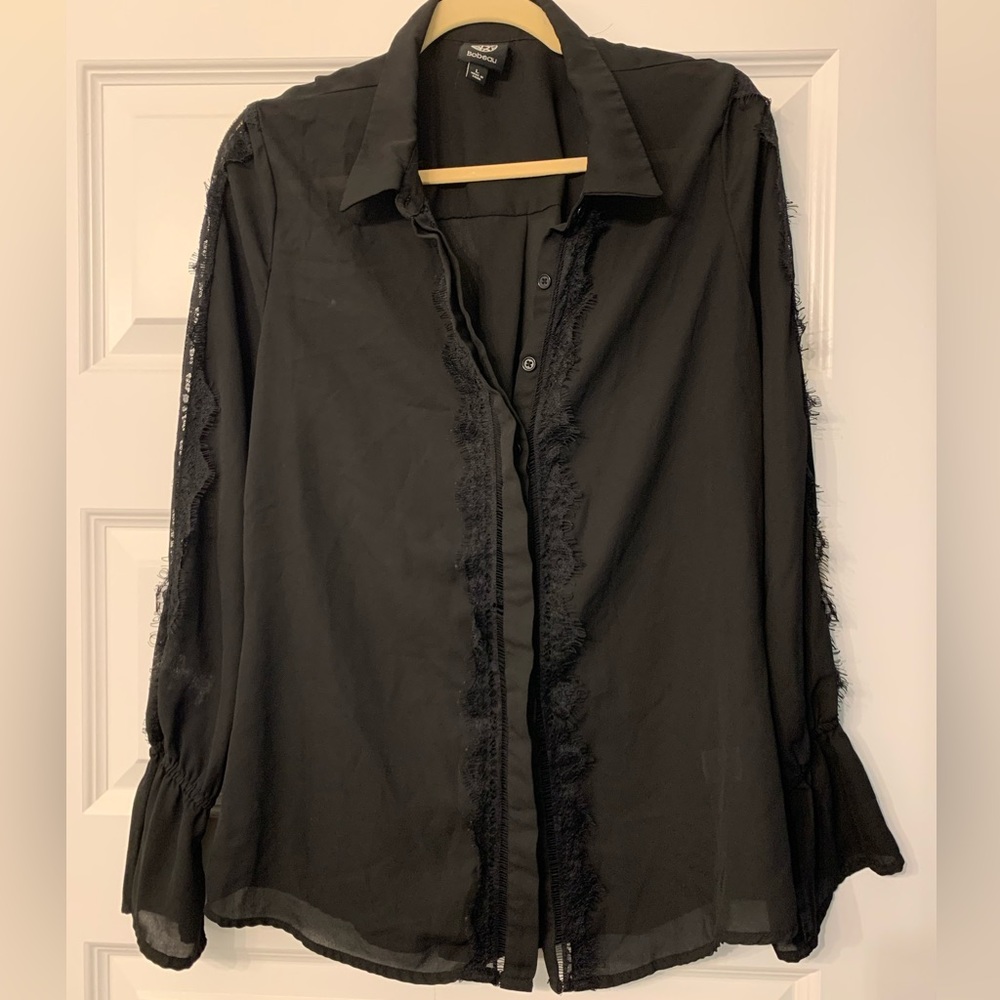 Black Bobeau Button Down Blouse